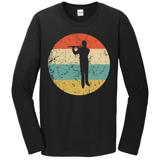 Flute Shirt - Vintage Retro Music Long Sleeve T-Shirt