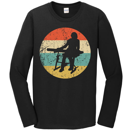 Keyboard Shirt - Vintage Retro Music Long Sleeve T-Shirt