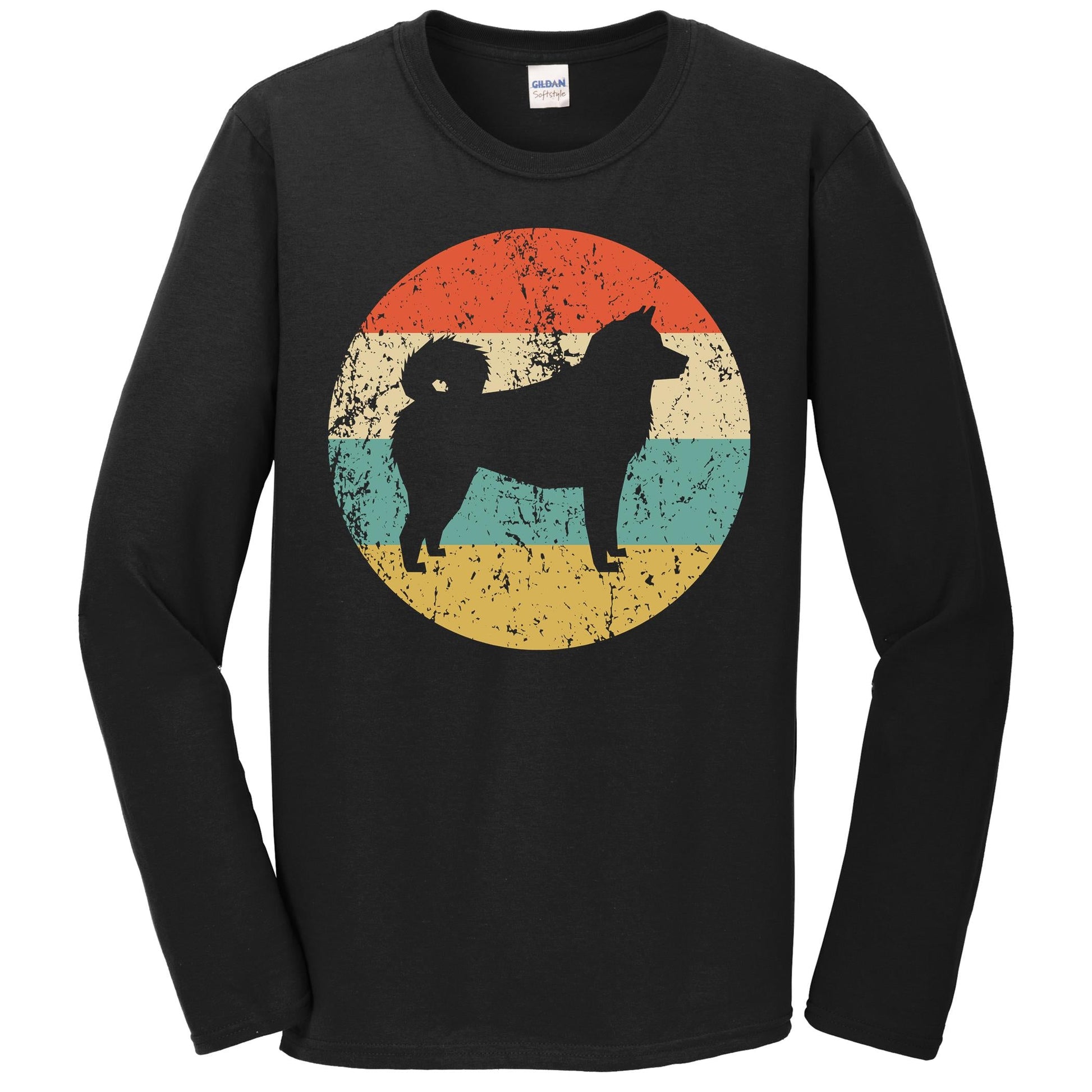 Akita Shirt - Vintage Retro Akita Inu Dog Long Sleeve T-Shirt