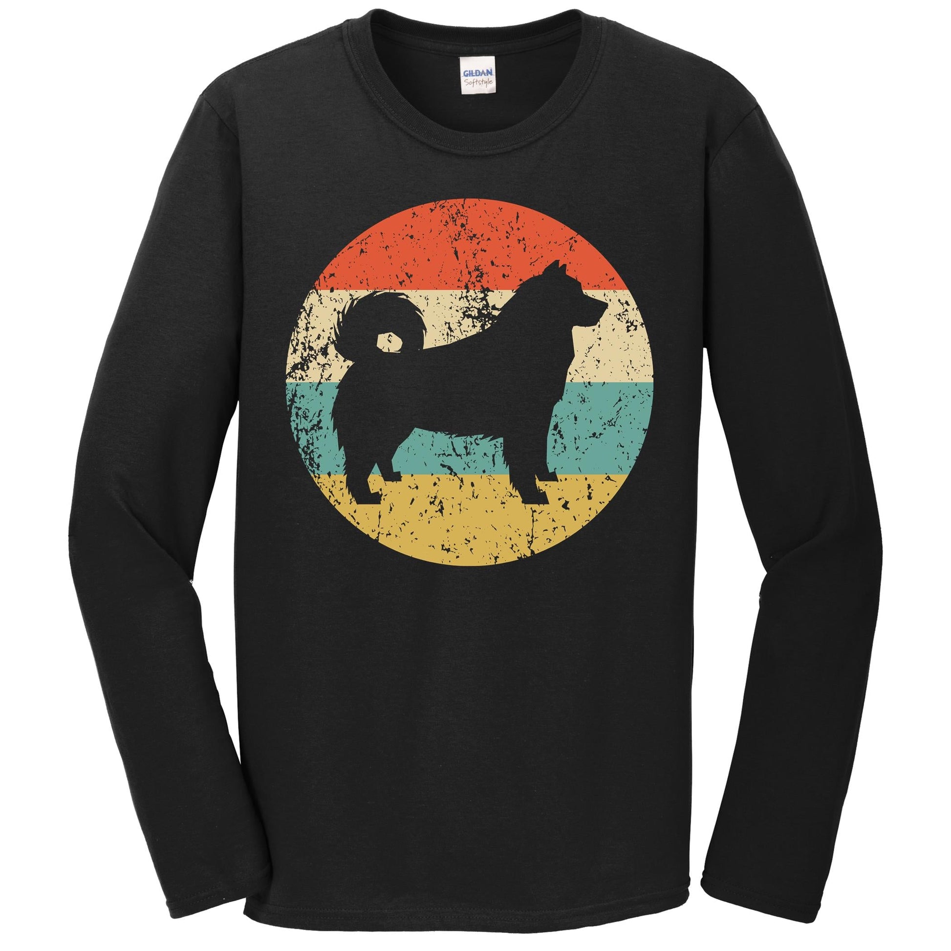 Alaskan Malamute Shirt - Retro Alaskan Malamute Dog Long Sleeve T-Shirt
