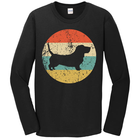 Basset Hound Shirt - Vintage Retro Basset Hound Dog Long Sleeve T-Shirt