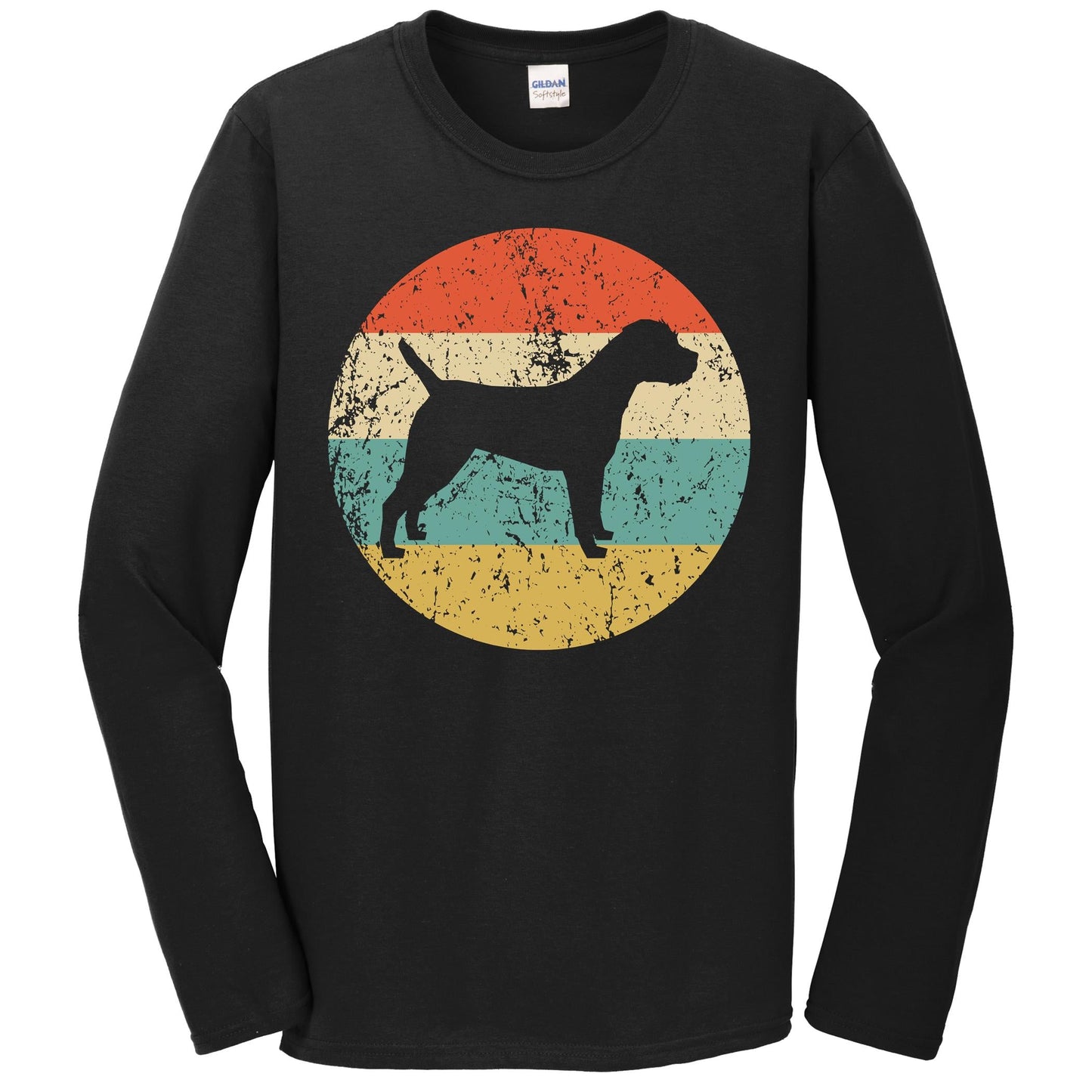 Border Terrier Shirt - Retro Border Terrier Dog Long Sleeve T-Shirt