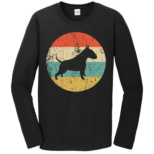 Bull Terrier Shirt - Vintage Retro Bull Terrier Dog Long Sleeve T-Shirt