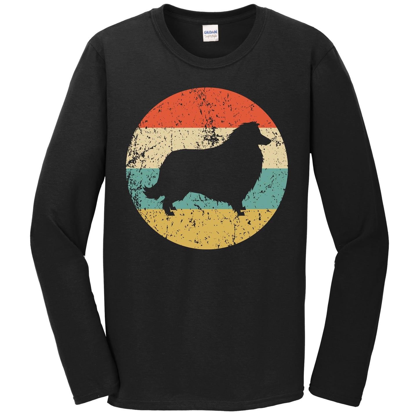 Collie Shirt - Vintage Retro Collie Dog Long Sleeve T-Shirt