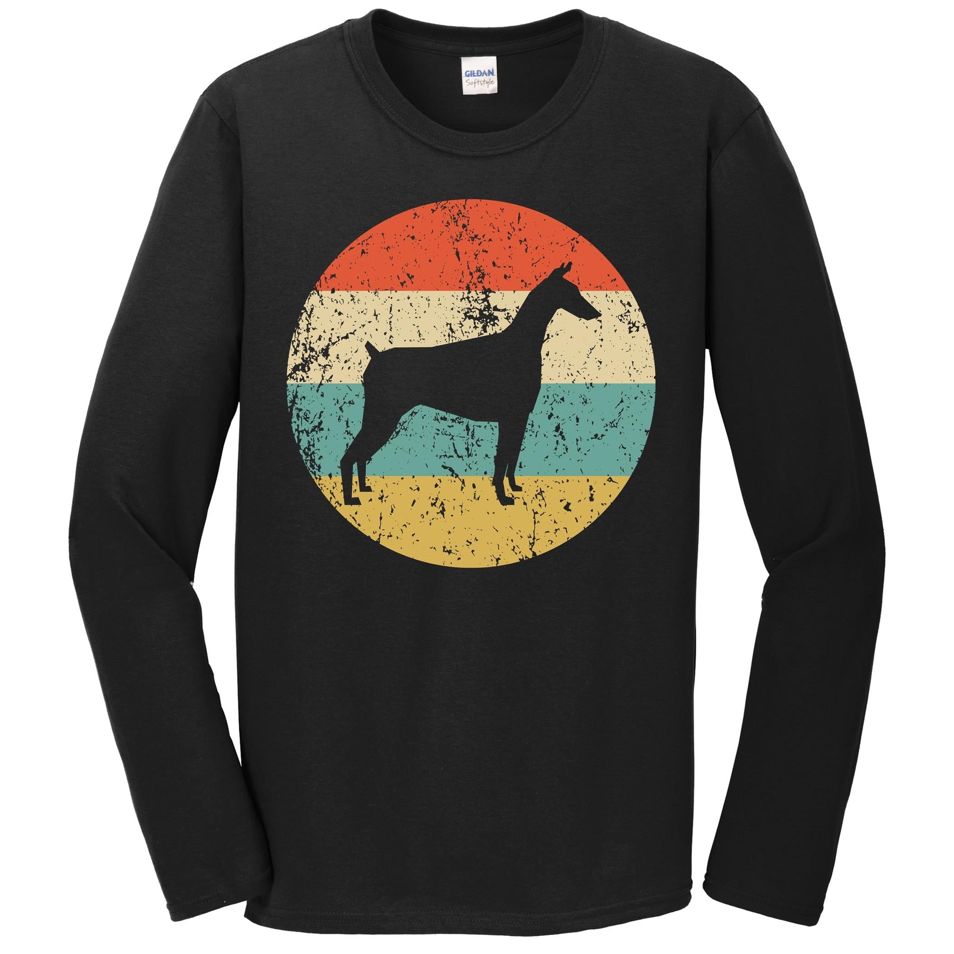 Doberman Shirt - Vintage Retro Doberman Dog Long Sleeve T-Shirt