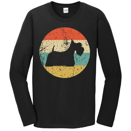 Scottish Terrier Shirt - Vintage Retro Scottie Dog Long Sleeve T-Shirt