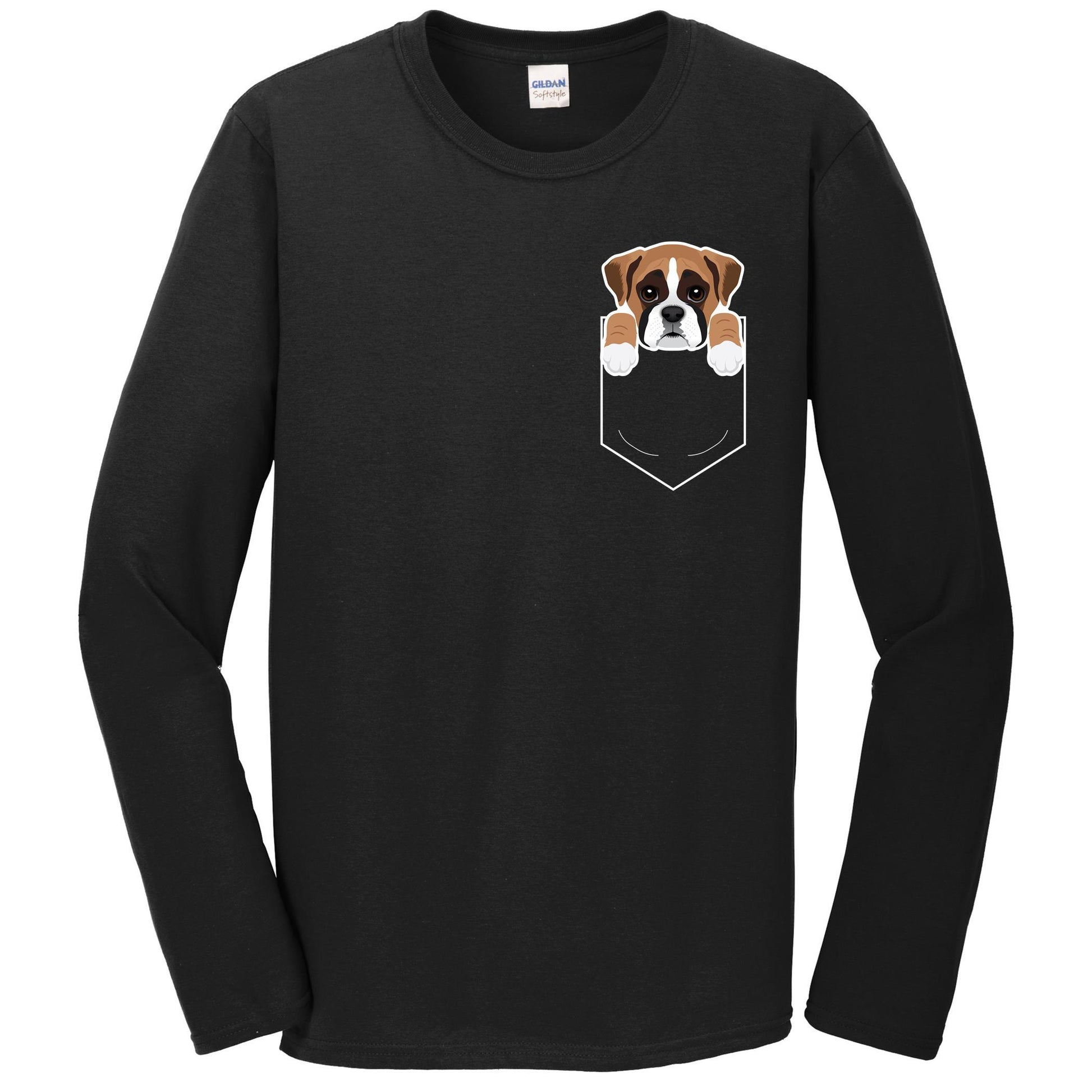 Boxer In My Pocket Cute Dog Owner Long Sleeve T-Shirt