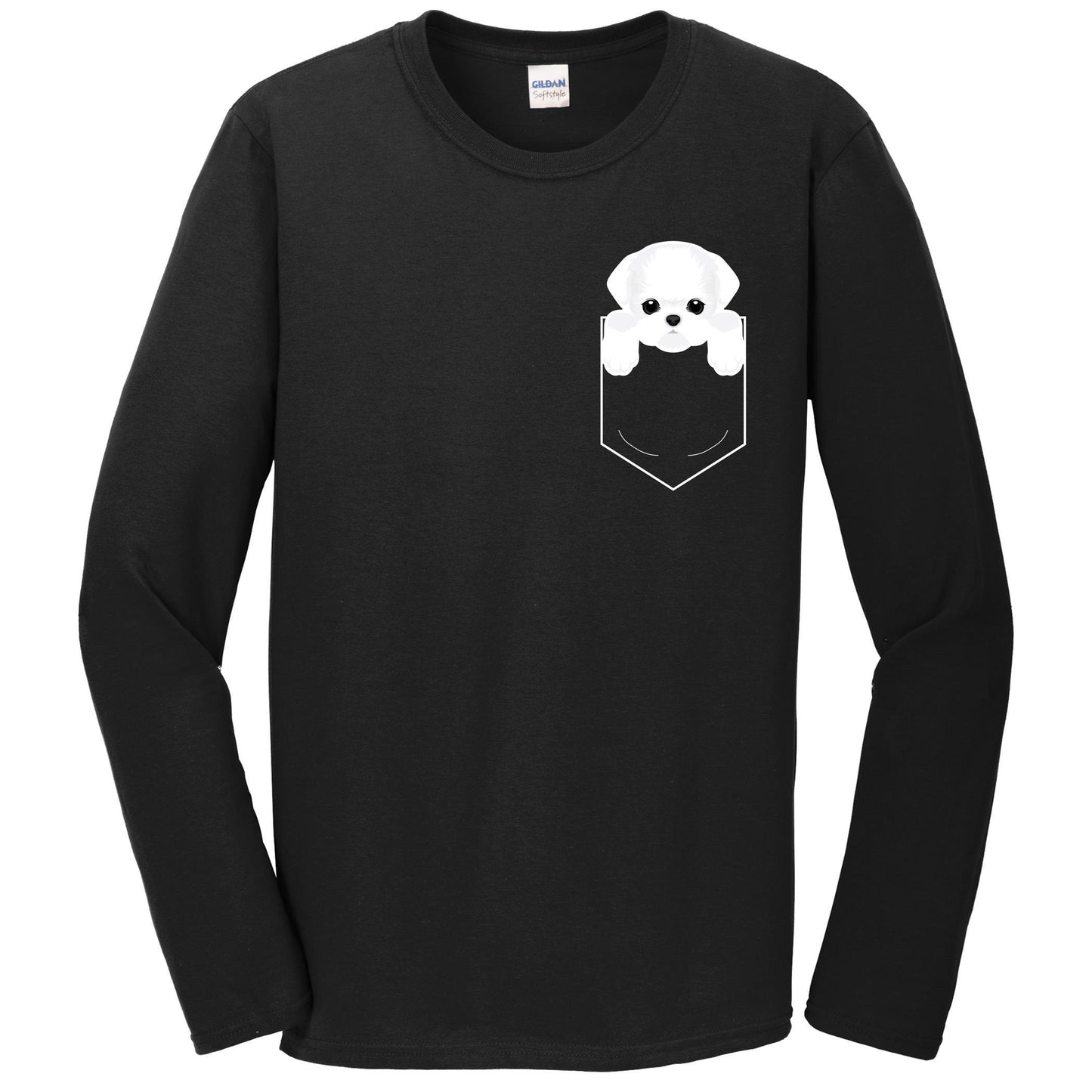 Maltese In My Pocket Cute Dog Owner Long Sleeve T-Shirt