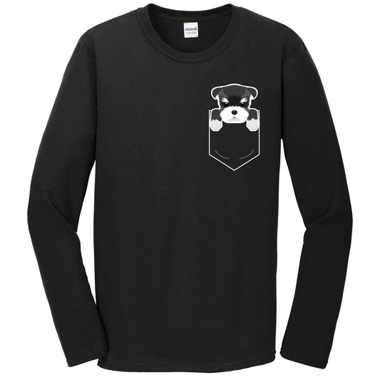 Schnauzer In My Pocket Cute Dog Owner Long Sleeve T-Shirt