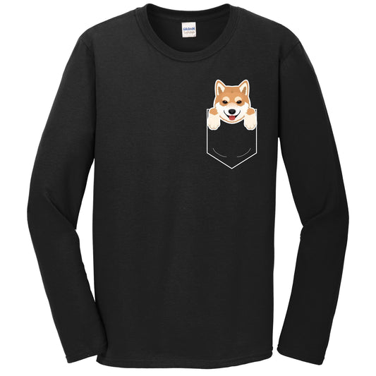 Shiba Inu In My Pocket Cute Dog Owner Long Sleeve T-Shirt