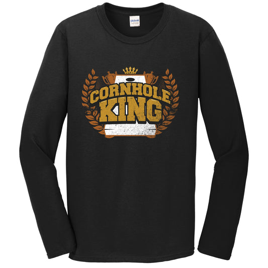 Cornhole King Funny Cornhole Tournament Long Sleeve Shirt