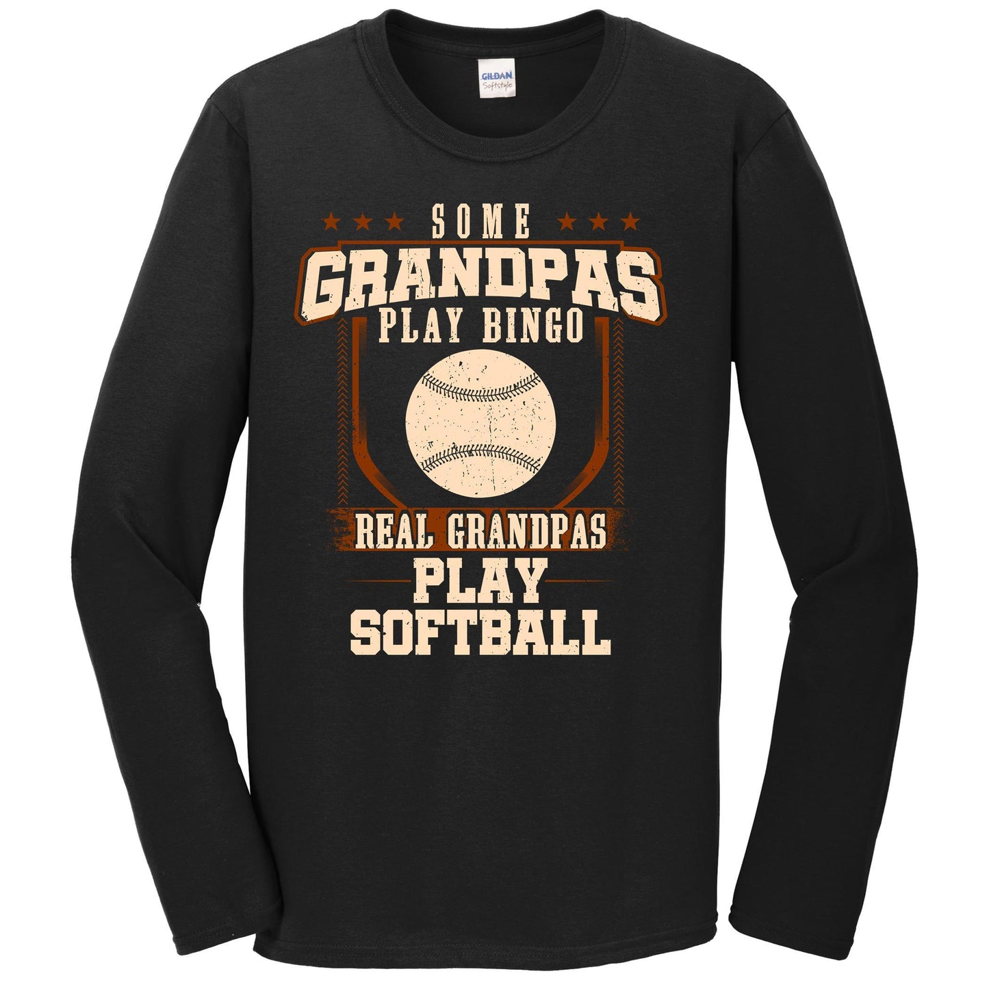 Some Grandpas Play Bingo Real Grandpas Play Softball Long Sleeve Shirt