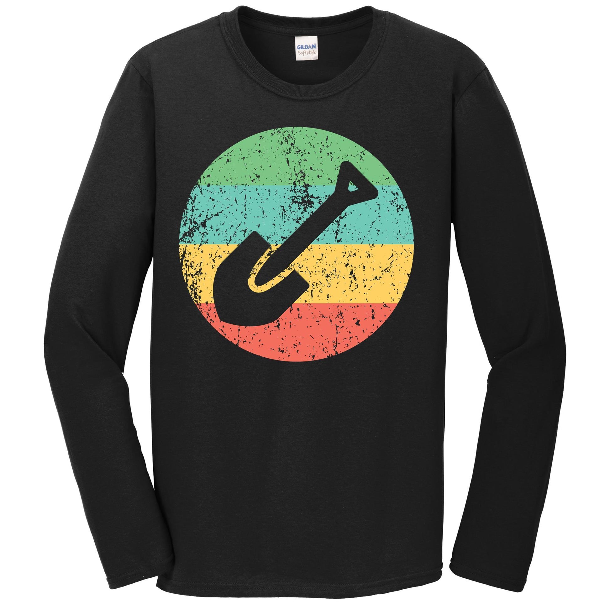Archaeologist Long Sleeve Shirt - Vintage Retro Spade Shovel Long Sleeve Shirt