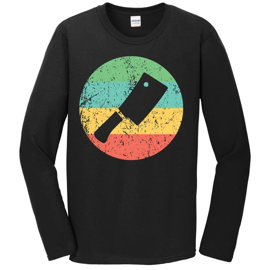 Butcher Long Sleeve Shirt - Vintage Retro Meat Cleaver T-Shirt