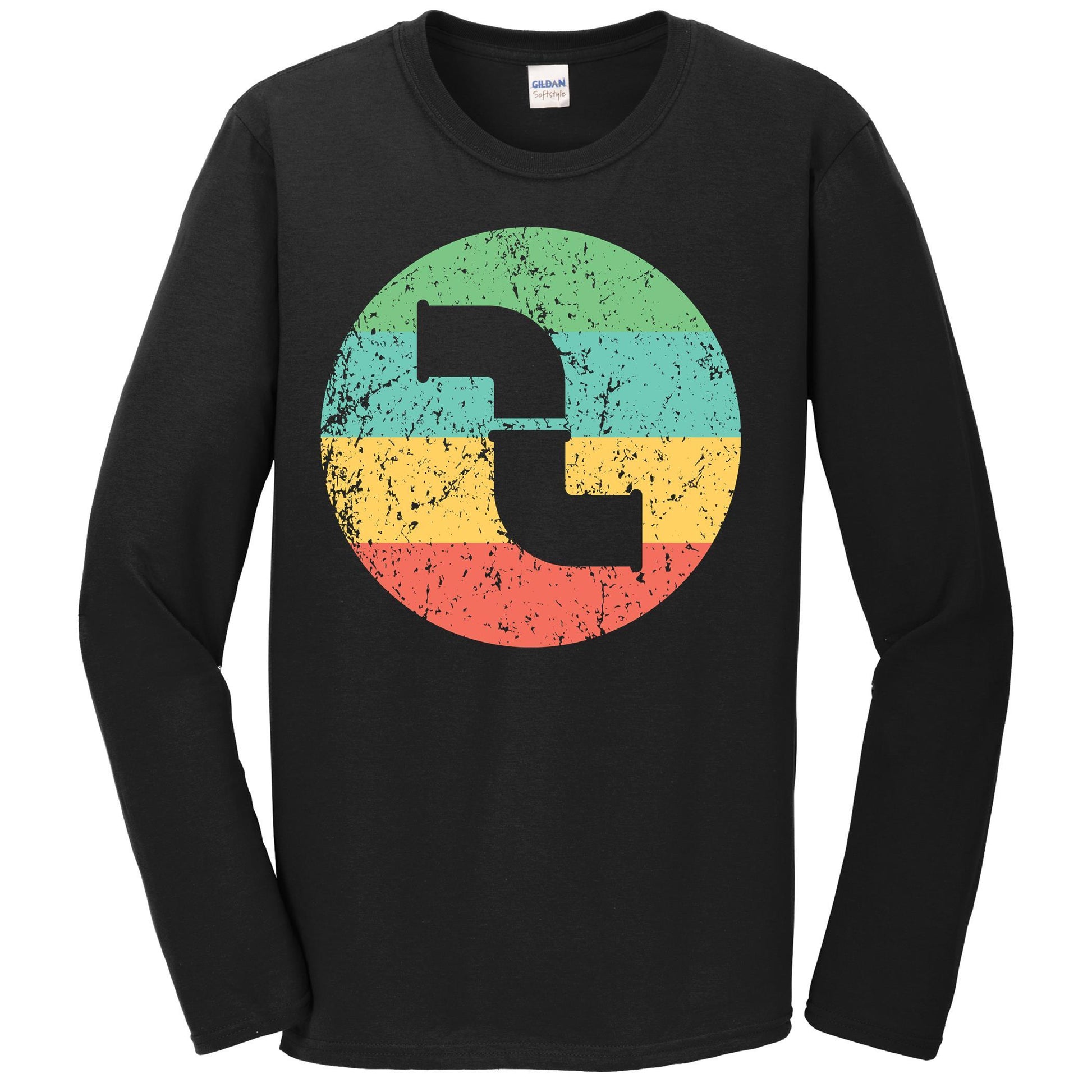 Plumber Long Sleeve Shirt - Vintage Retro Water Pipes T-Shirt