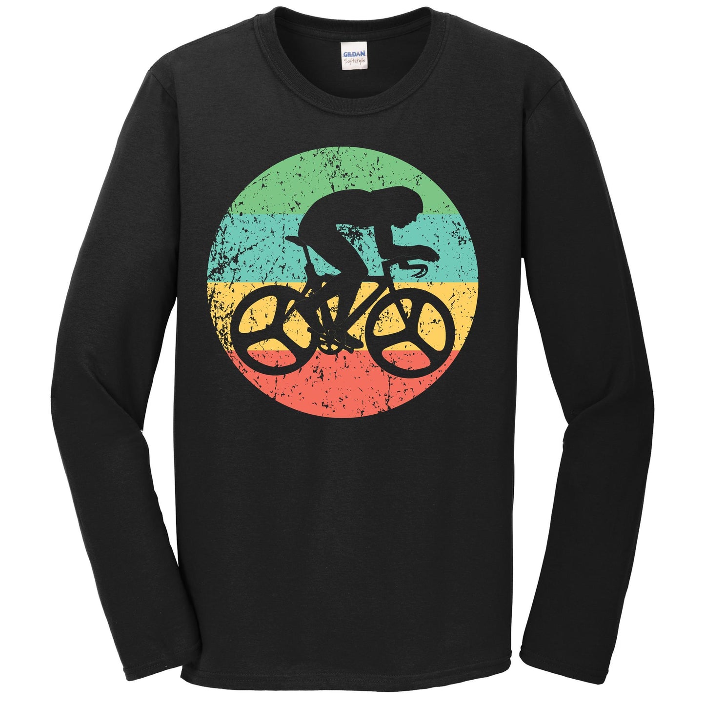 Cycling Long Sleeve Shirt - Vintage Retro Cyclist T-Shirt
