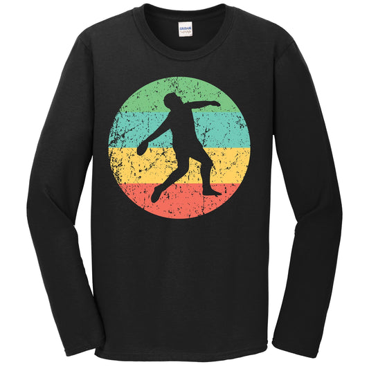 Discus Throw Long Sleeve Shirt - Vintage Retro Track And Field T-Shirt