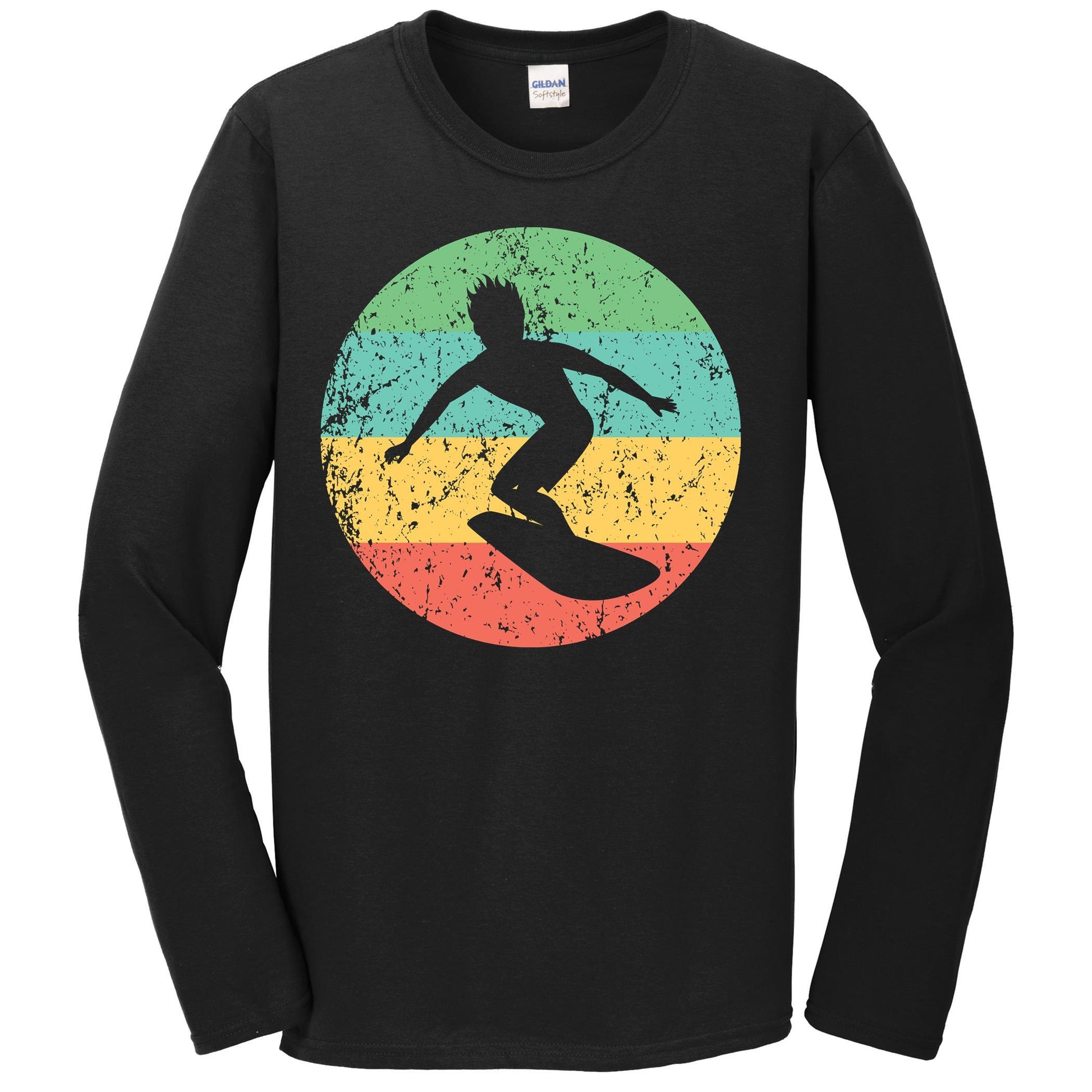 Surfing Long Sleeve Shirt - Vintage Retro Surfer T-Shirt