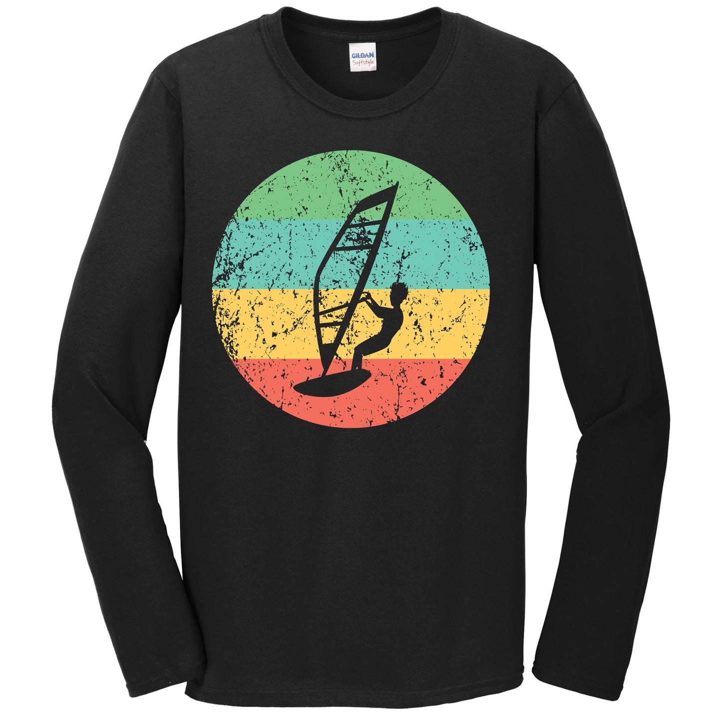 Windsurfing Long Sleeve Shirt - Vintage Retro Windsurfer T-Shirt