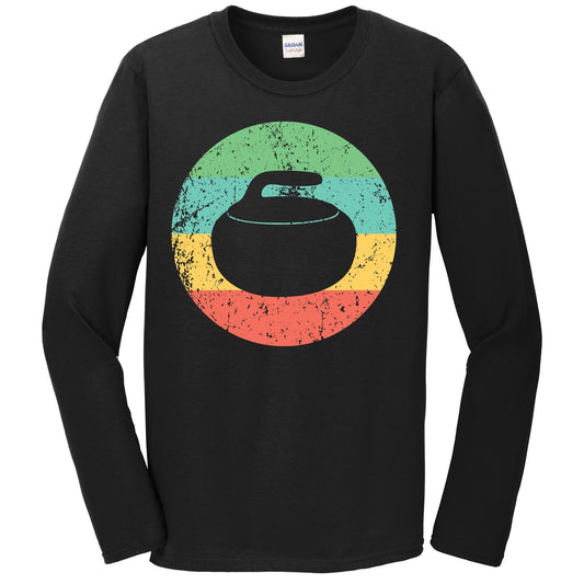 Curling Long Sleeve Shirt - Vintage Retro Curling Stone T-Shirt