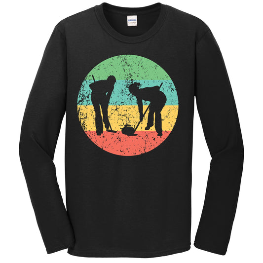 Curling Long Sleeve Shirt - Vintage Retro Curler T-Shirt