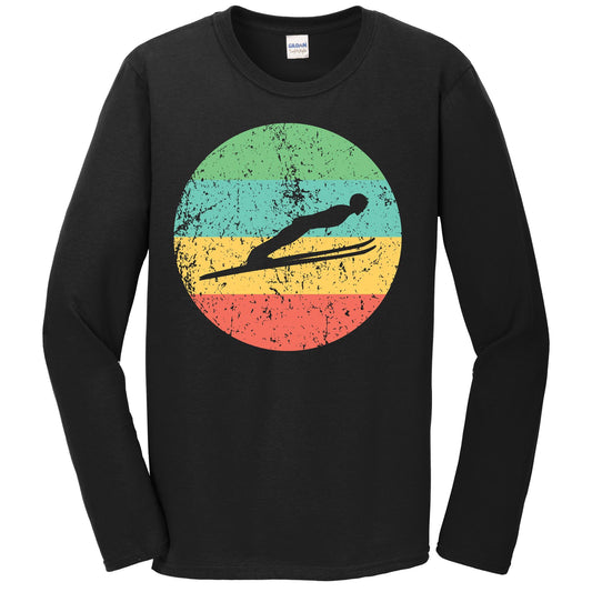 Ski Jumping Long Sleeve Shirt - Vintage Retro Ski Jumper T-Shirt