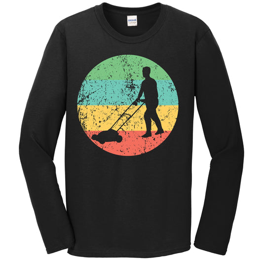 Lawnmowing Long Sleeve Shirt - Vintage Retro Lawnmower T-Shirt