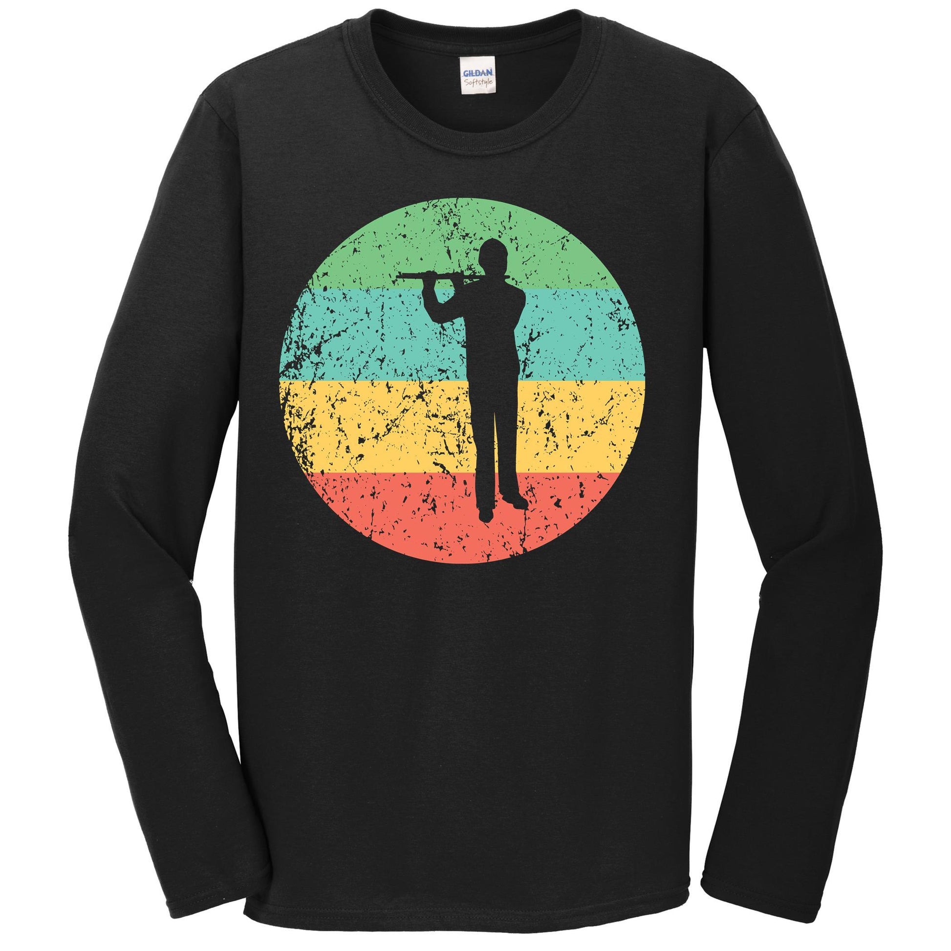 Flute Long Sleeve Shirt - Vintage Retro Music T-Shirt