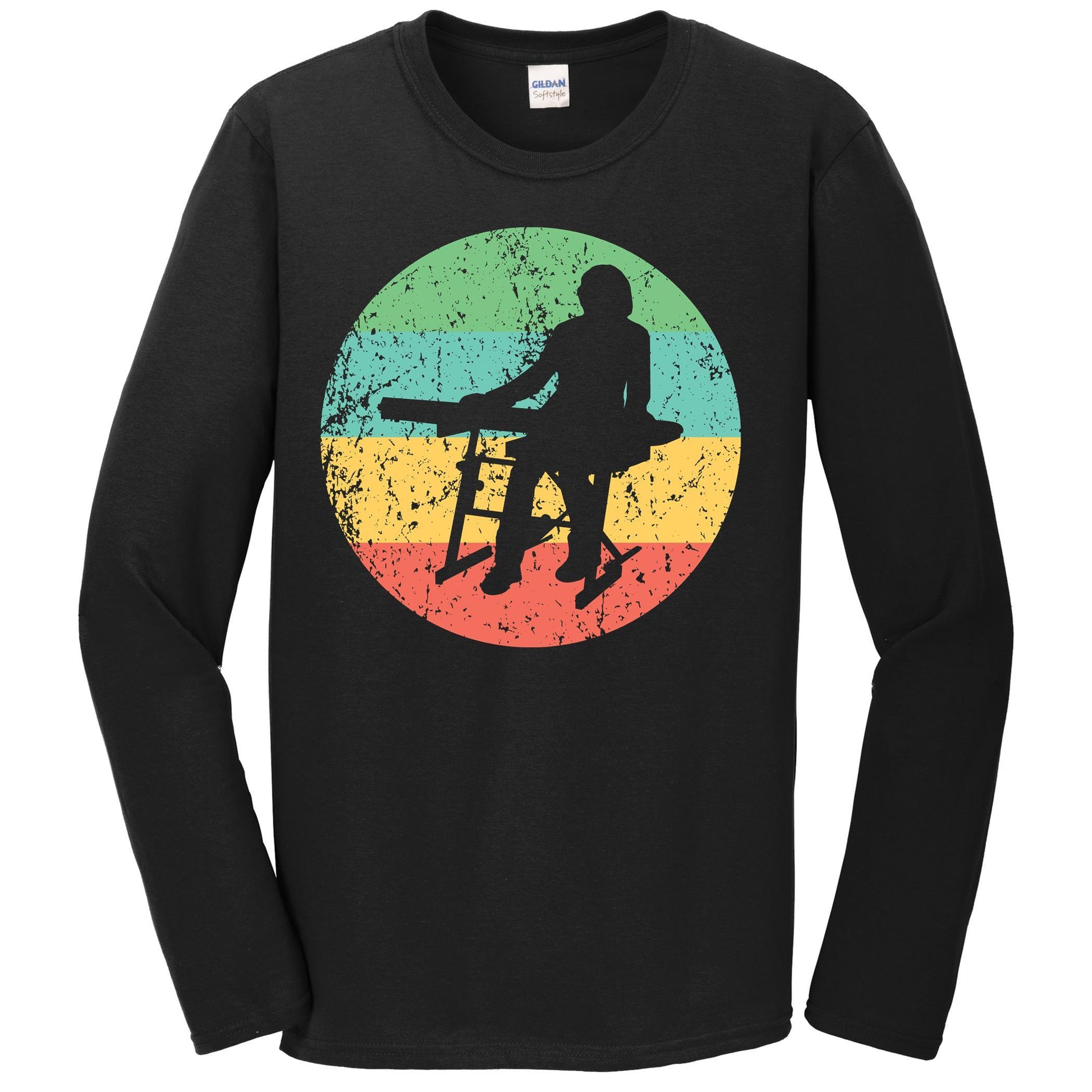 Keyboard Long Sleeve Shirt - Vintage Retro Music T-Shirt