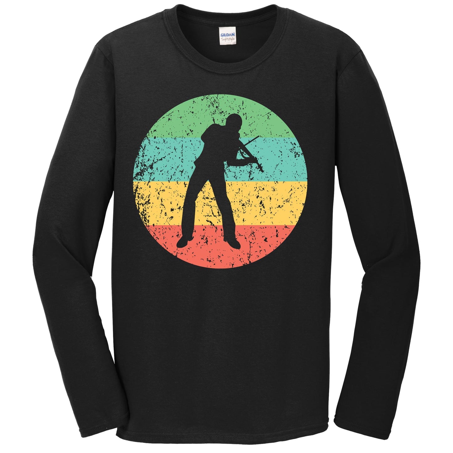 Violin Long Sleeve Shirt - Vintage Retro Music T-Shirt