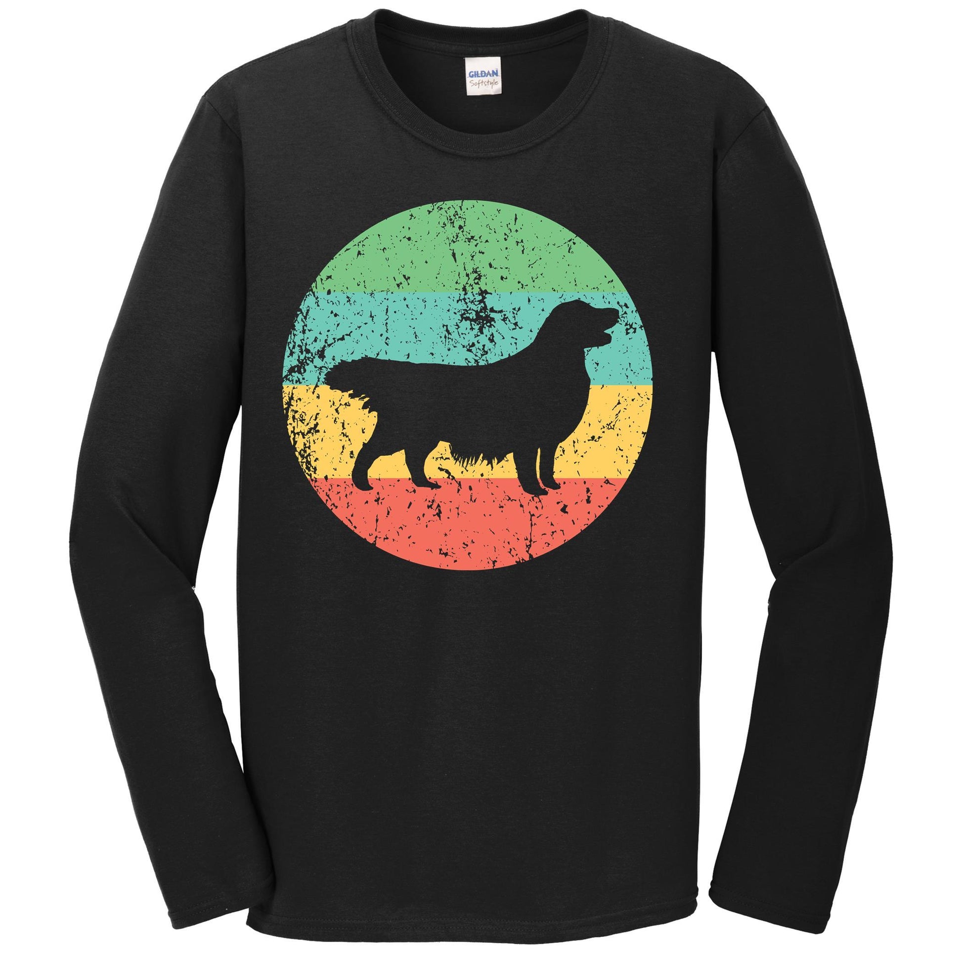 Golden Retriever Long Sleeve Shirt - Retro Golden Retriever Dog T-Shirt