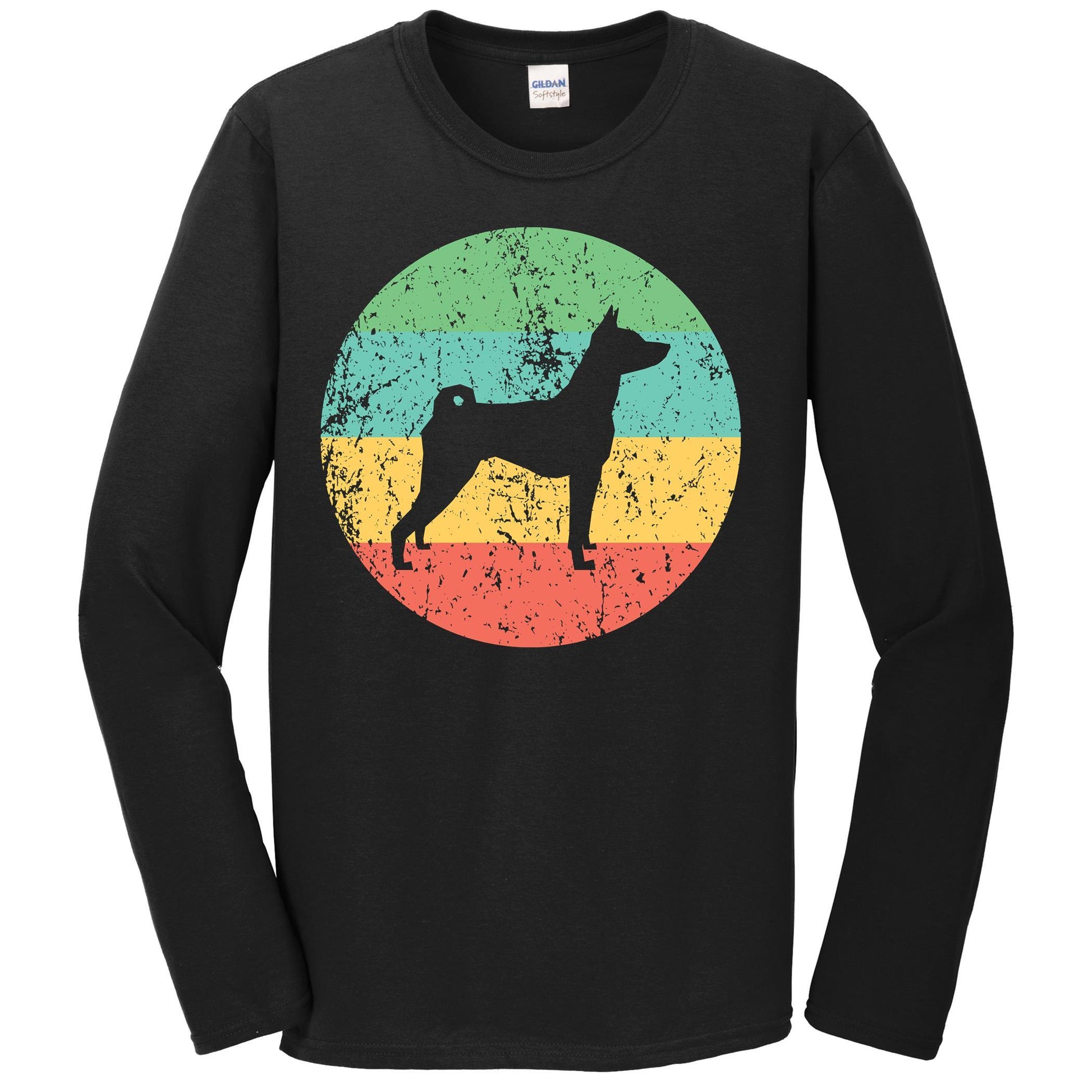 Basenji Long Sleeve Shirt - Vintage Retro Basenji Dog T-Shirt