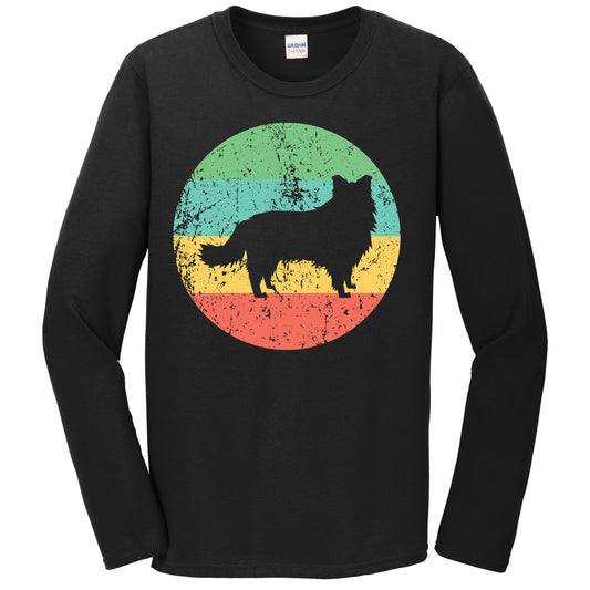 Border Collie Long Sleeve Shirt - Vintage Retro Border Collie Dog Long Sleeve Shirt