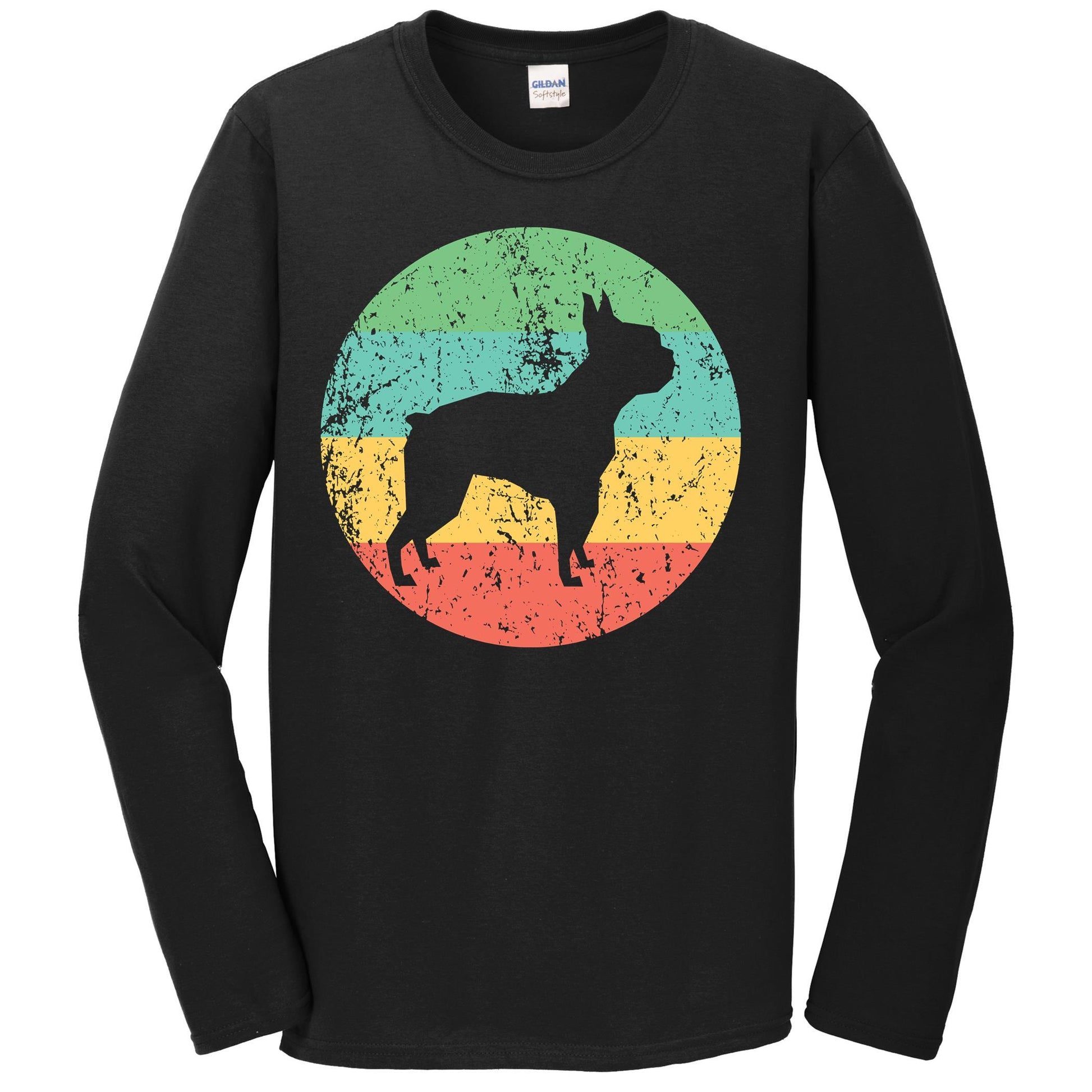 Boston Terrier Long Sleeve Shirt - Retro Boston Terrier Dog T-Shirt