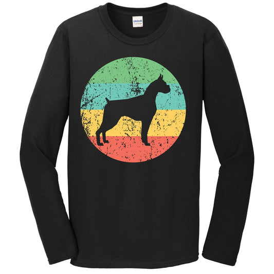 Boxer Long Sleeve Shirt - Vintage Retro Boxer Dog T-Shirt