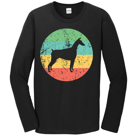 Doberman Long Sleeve Shirt - Vintage Retro Doberman Dog T-Shirt