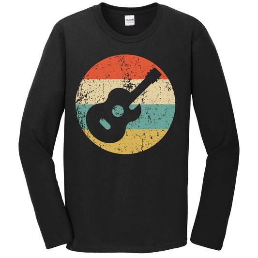 Guitarist Long Sleeve Shirt - Retro Acoustic Guitar Icon T-Shirt