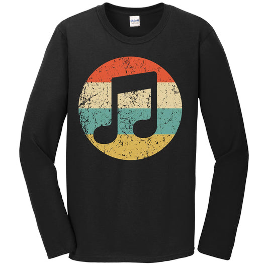 Musician Long Sleeve Shirt - Retro Musical Notes Icon T-Shirt