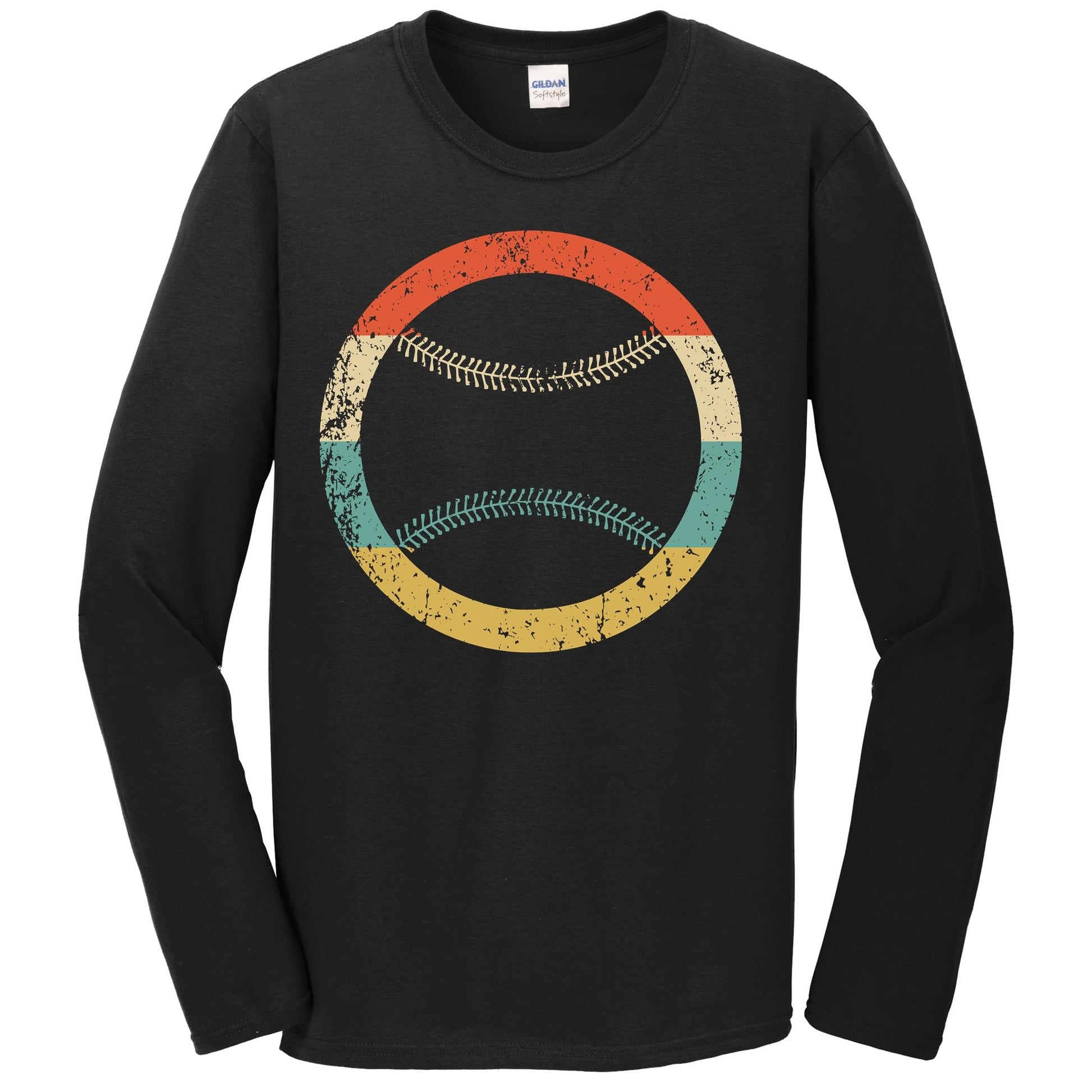 Softball Long Sleeve Shirt - Retro Baseball Icon T-Shirt