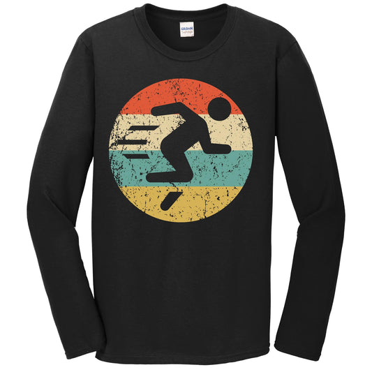 Marathon Running Long Sleeve Shirt - Retro Runner Icon T-Shirt