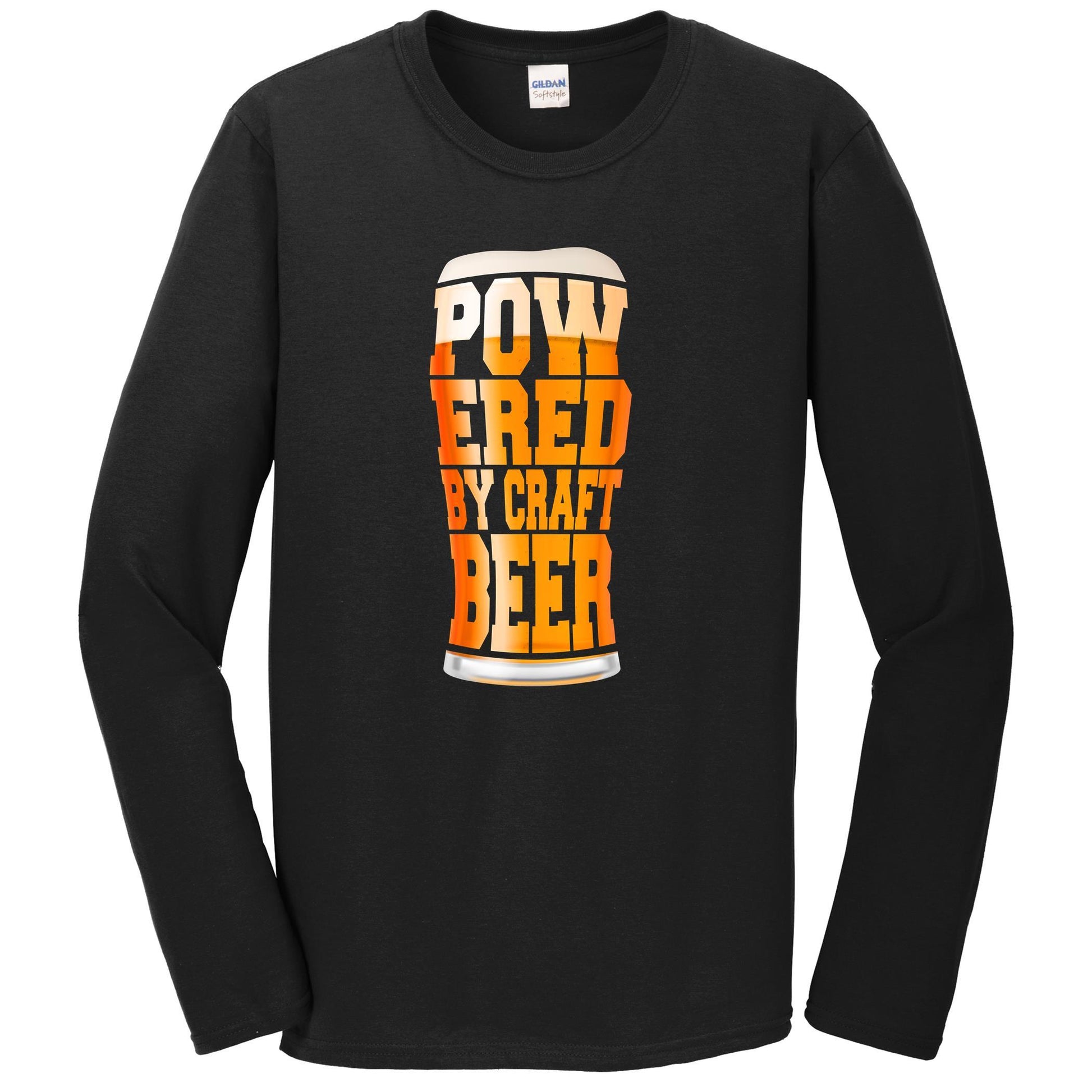 Powered By Craft Beer Funny Pint Glass Long Sleeve T-Shirt