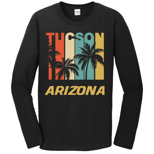 Retro Tucson Arizona Palm Trees Vacation Long Sleeve T-Shirt