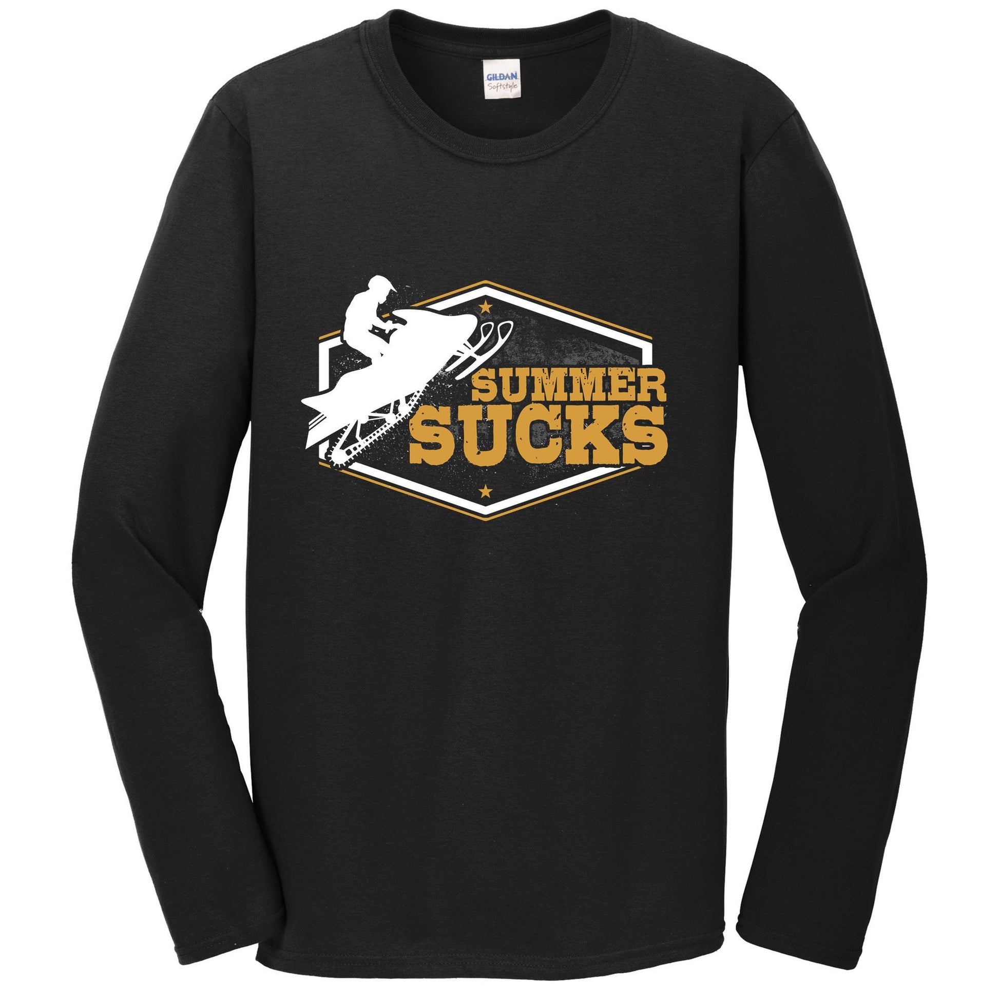 Summer Sucks Funny Snowmobiling Long Sleeve T-Shirt