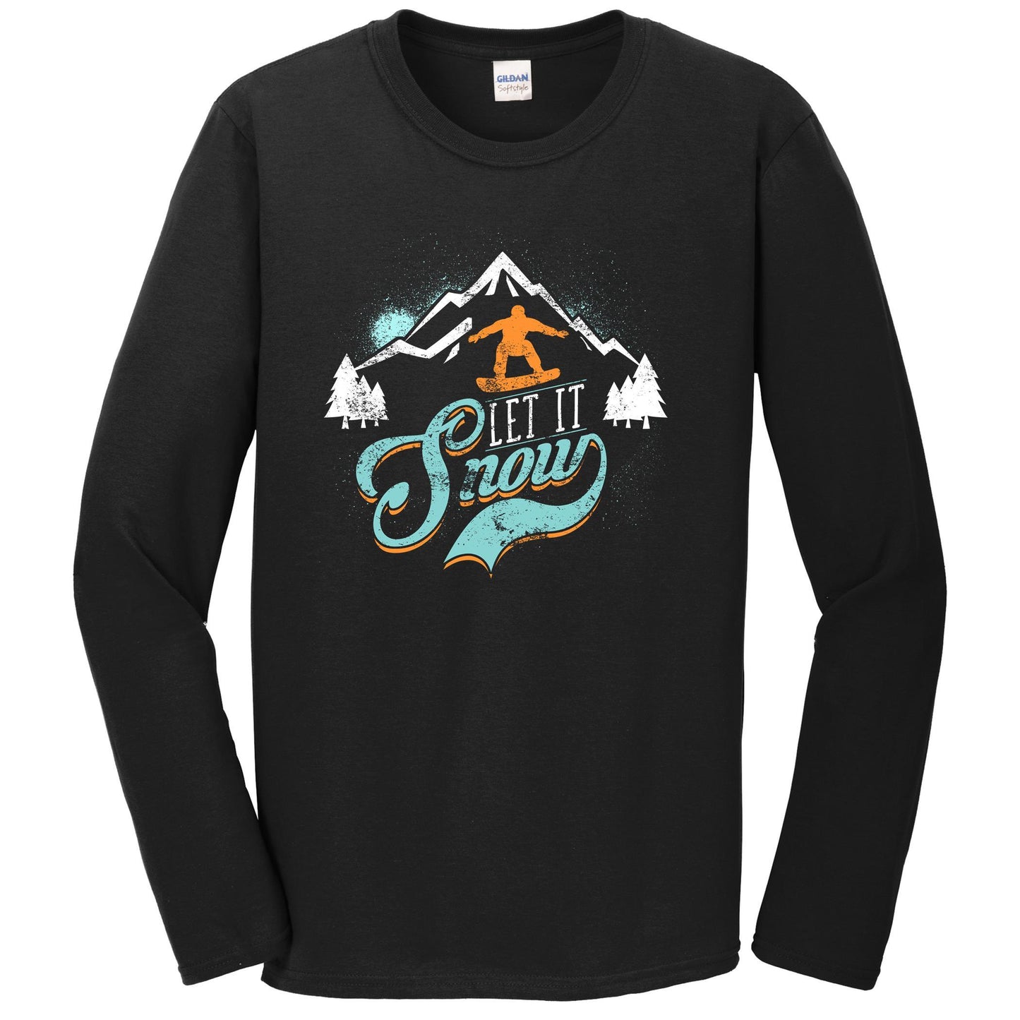 Let It Snow Funny Snowboarding Graphic Long Sleeve T-Shirt