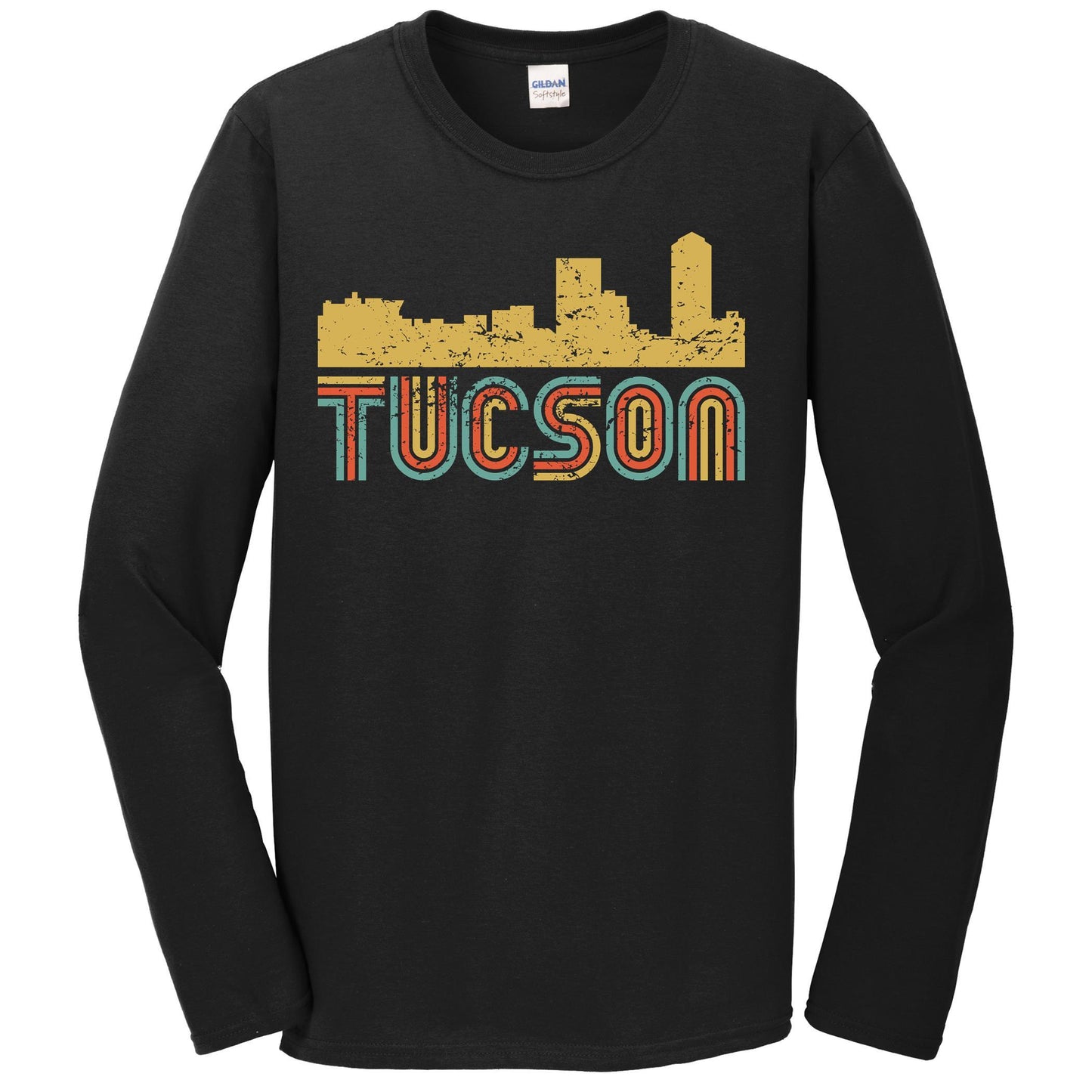 Retro Tucson Arizona Skyline Long Sleeve T-Shirt