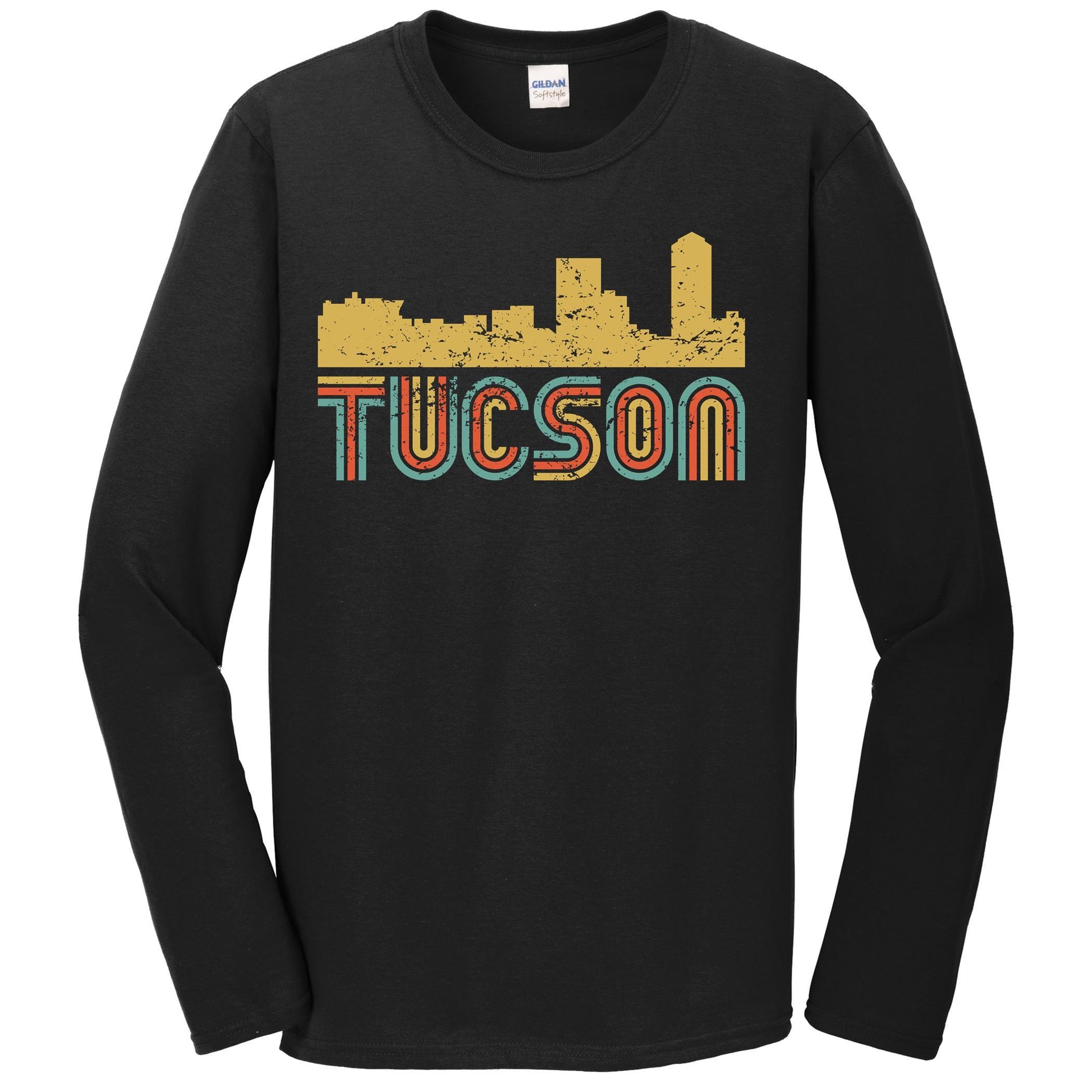 Retro Tucson Arizona Skyline Long Sleeve T-Shirt