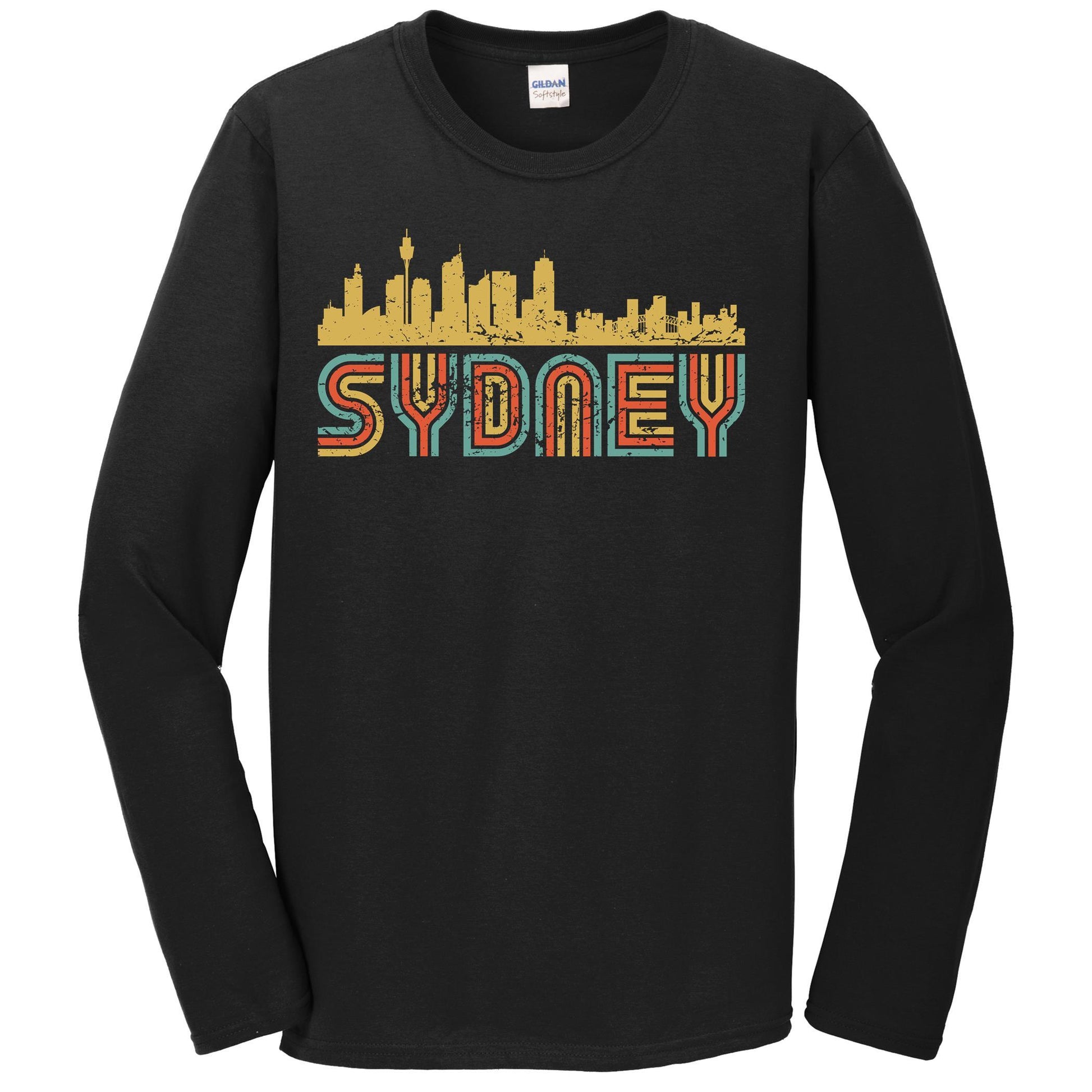 Retro Sydney Australia Skyline Long Sleeve T-Shirt