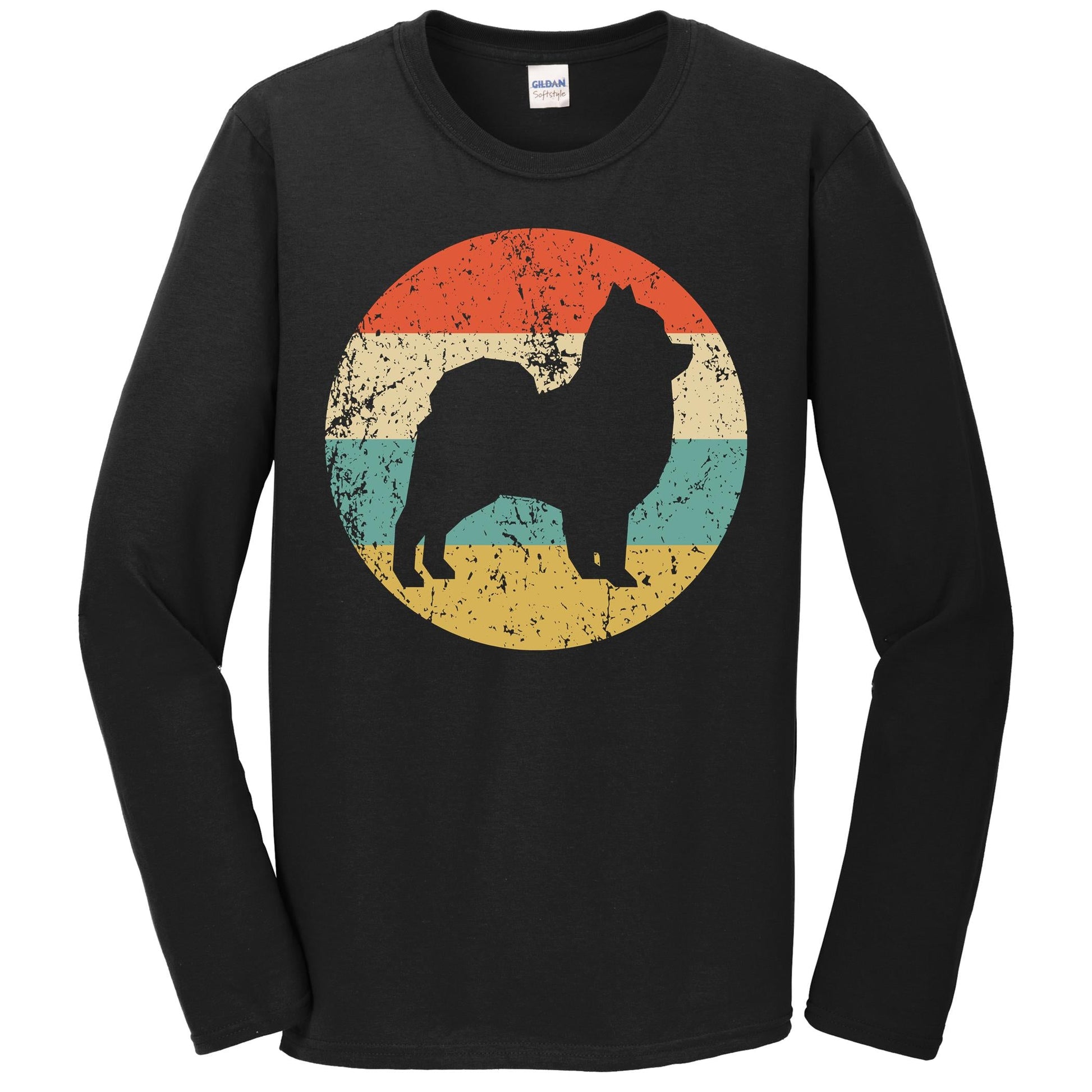 Pomeranian Retro Style Dog Long Sleeve T-Shirt