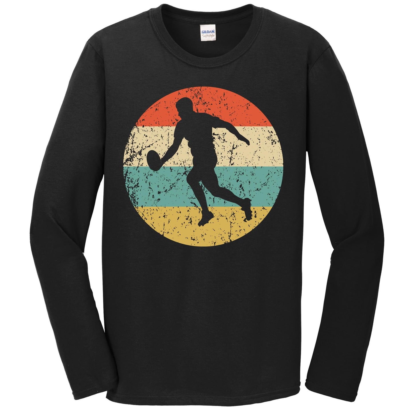 Rugby Player Retro Style Sports Long Sleeve T-Shirt