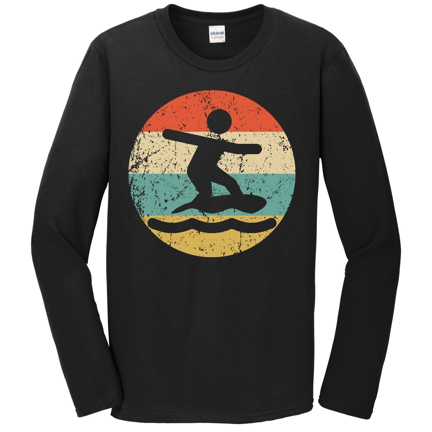 Skimboarding Retro Skimboarder Icon Long Sleeve T-Shirt